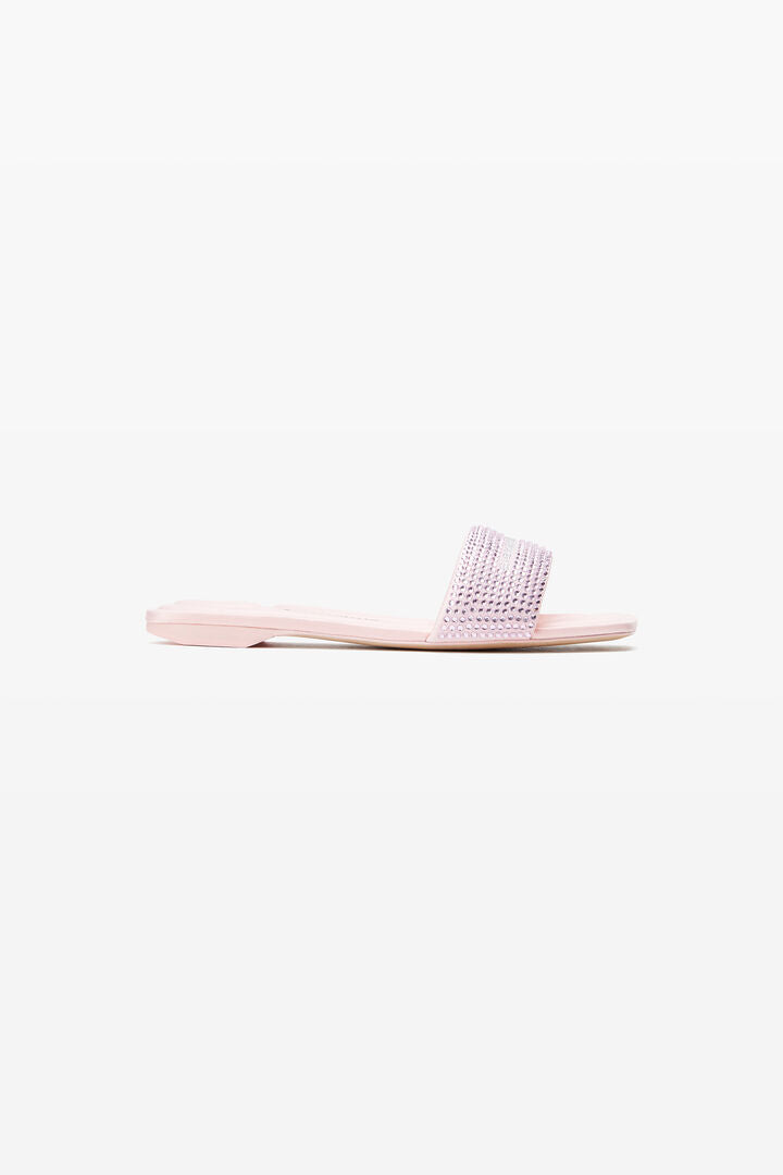Black Satin & Crystal Hotfix Vy Sandals