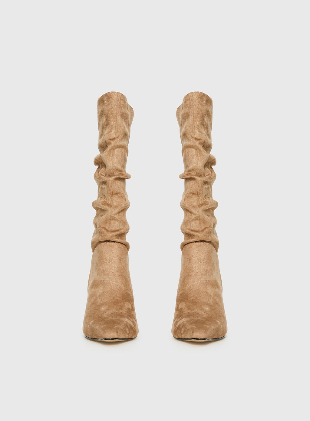 Such A Charmer Faux Suede Scrunch Boot Tan