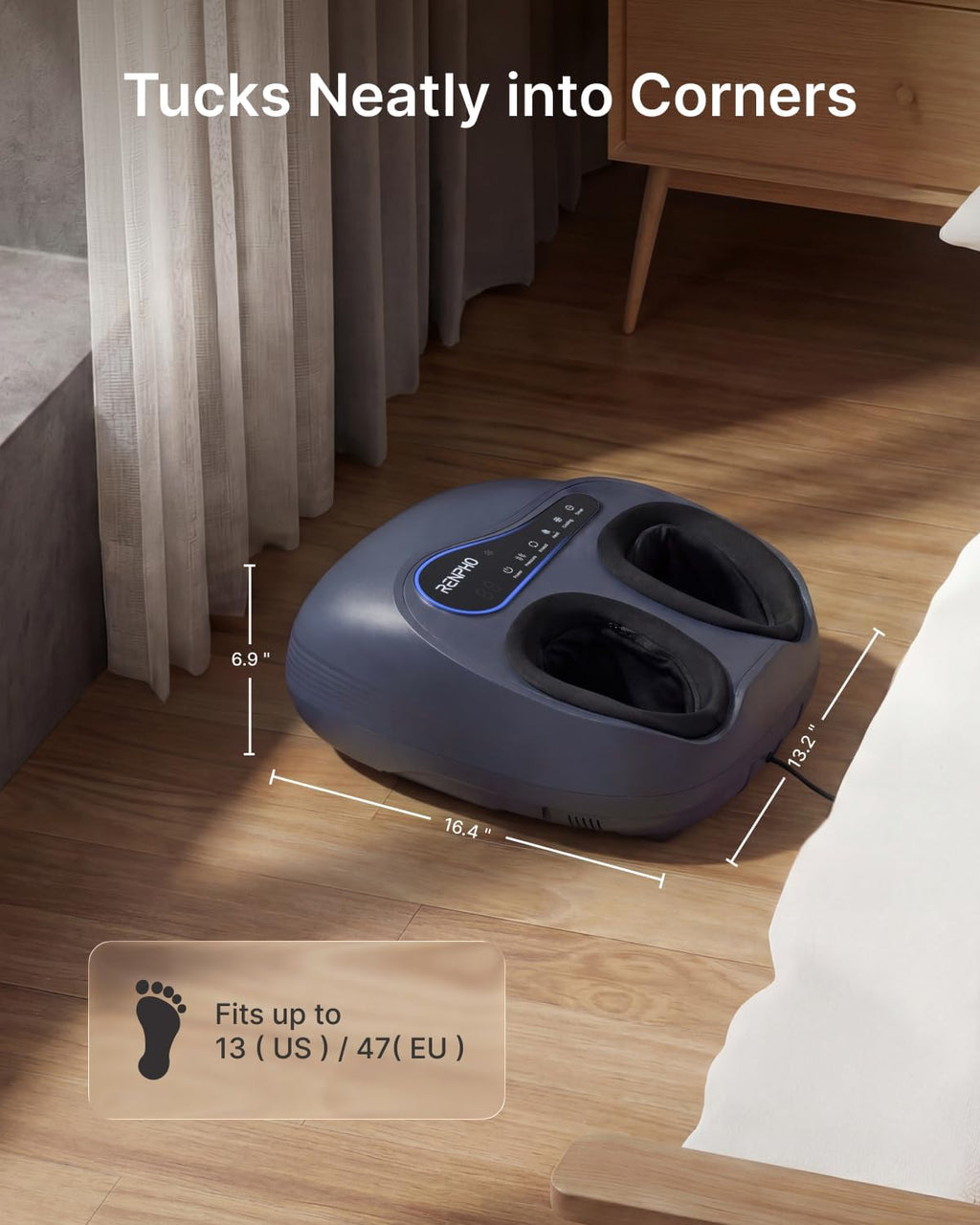 RENPHO Thermacool 2-in-1 Foot Massager with Heat & Cold, FSA Eligible HSA Store Eligible Items, 3 Kneading & 5 Compression for Neuropathy and Plantar Fasciitis, Gifts for Men, Up to Men's US Size 13