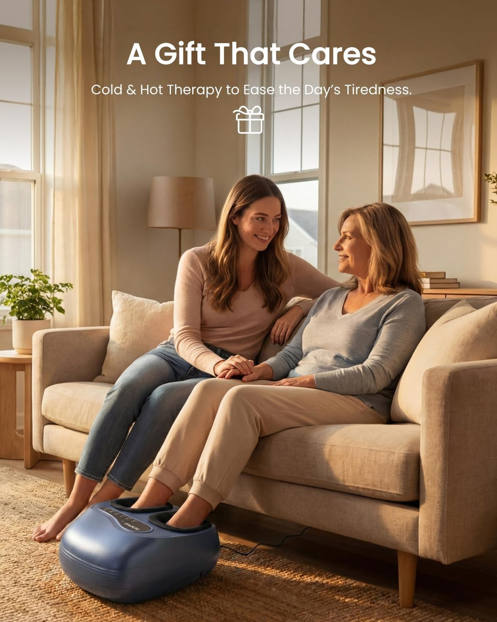 RENPHO Thermacool 2-in-1 Foot Massager with Heat & Cold, FSA Eligible HSA Store Eligible Items, 3 Kneading & 5 Compression for Neuropathy and Plantar Fasciitis, Gifts for Men, Up to Men's US Size 13