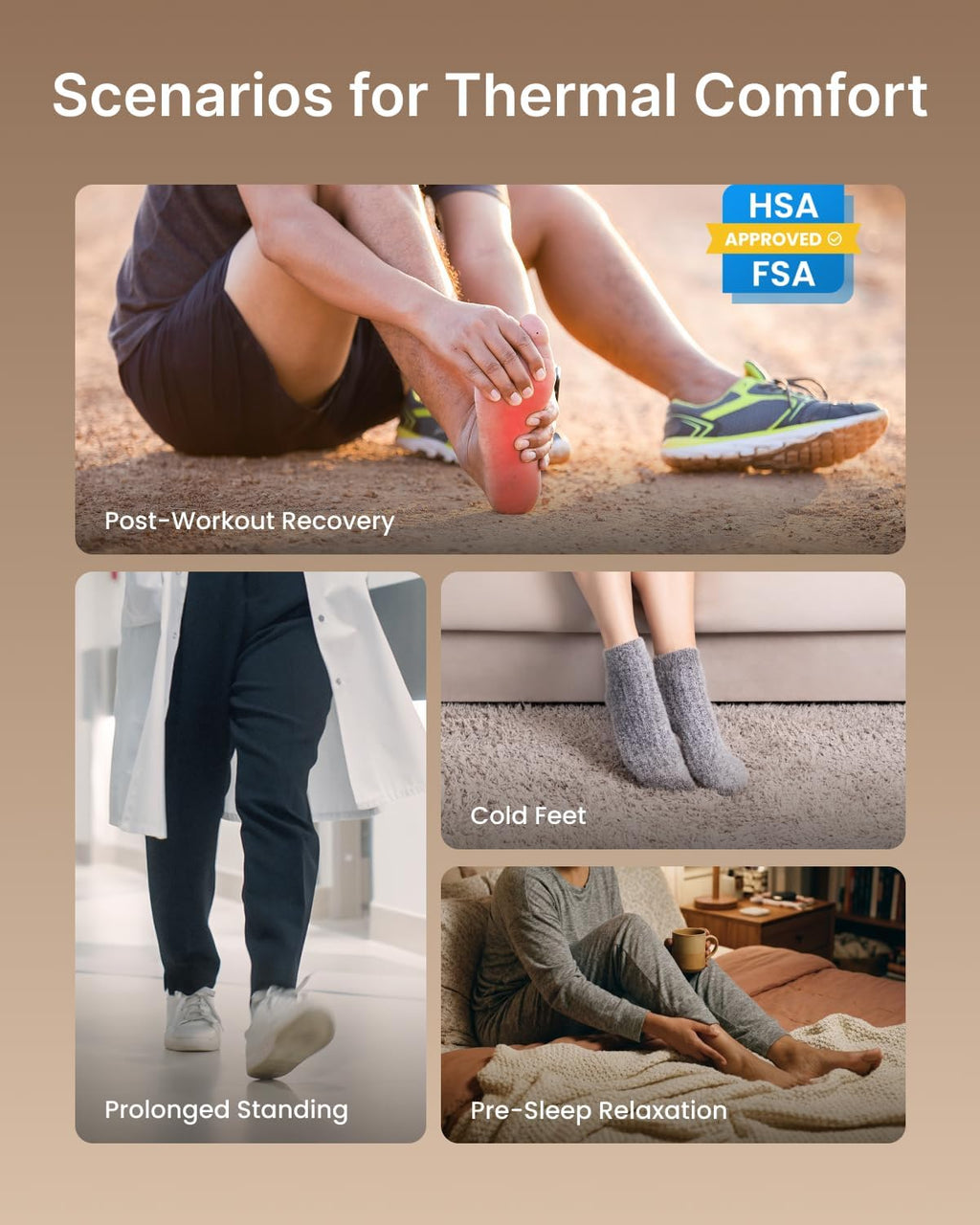 RENPHO Thermacool 2-in-1 Foot Massager with Heat & Cold, FSA Eligible HSA Store Eligible Items, 3 Kneading & 5 Compression for Neuropathy and Plantar Fasciitis, Gifts for Men, Up to Men's US Size 13