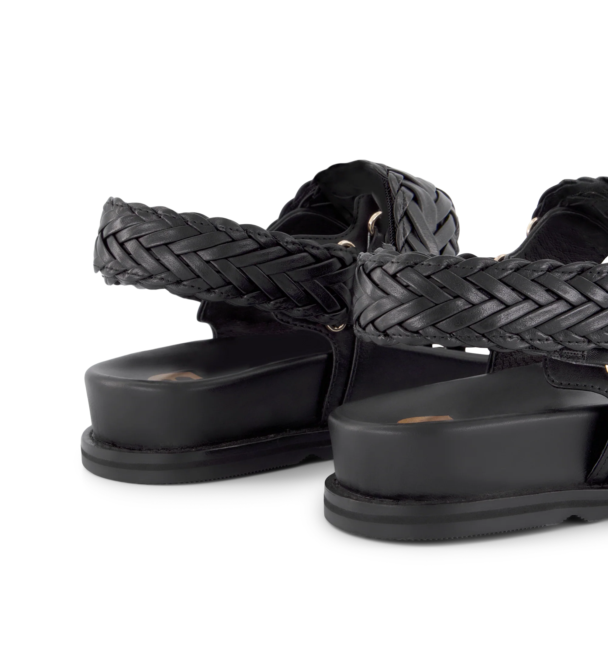 Cygnet Black Leather Chunky Sandals