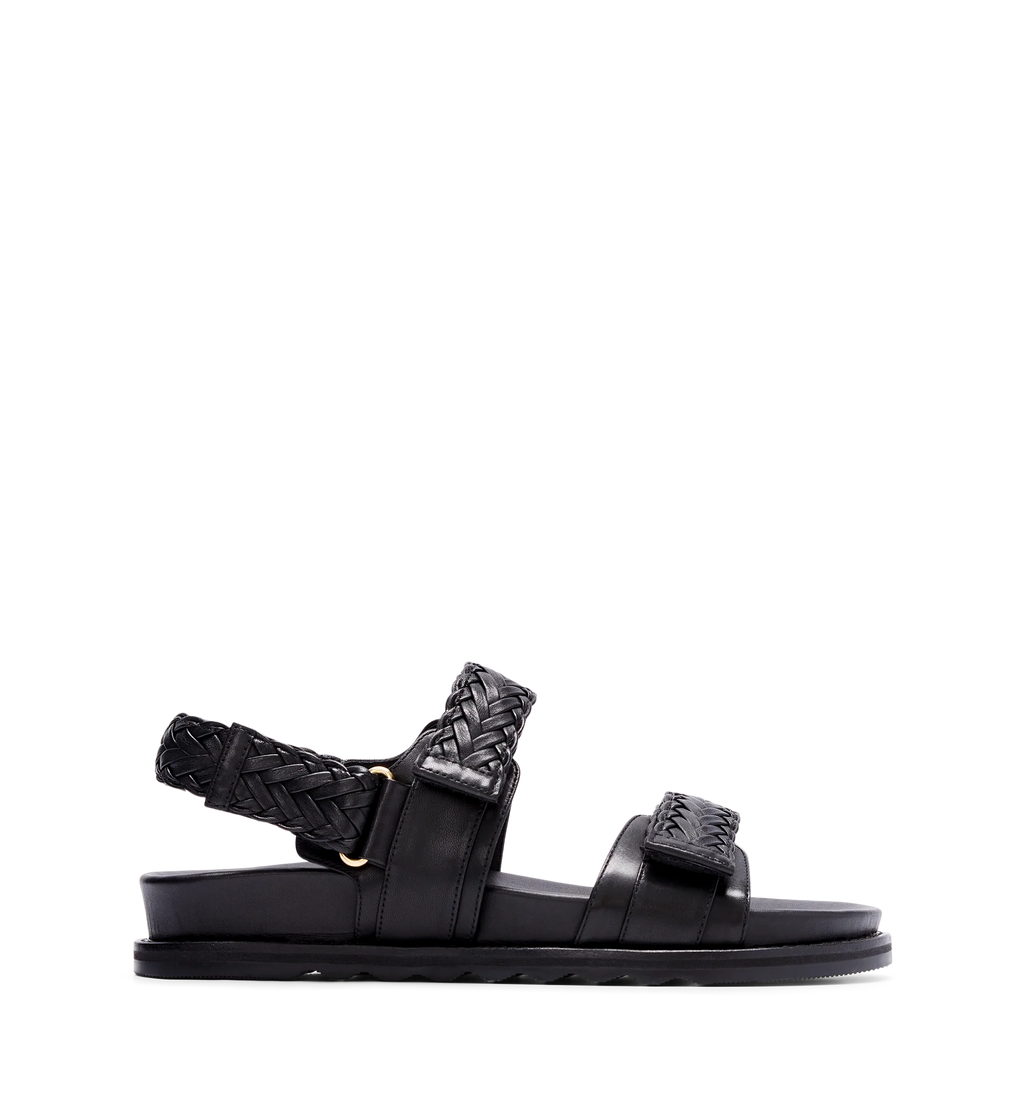 Cygnet Black Leather Chunky Sandals