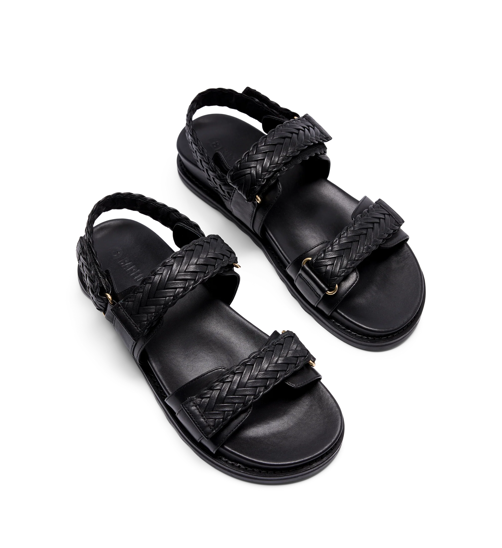 Cygnet Black Leather Chunky Sandals