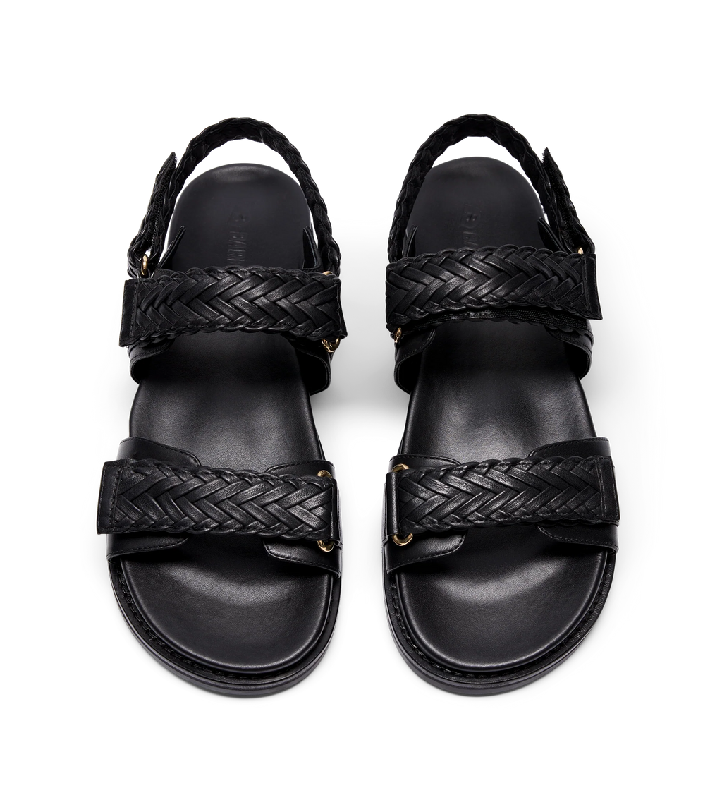 Cygnet Black Leather Chunky Sandals