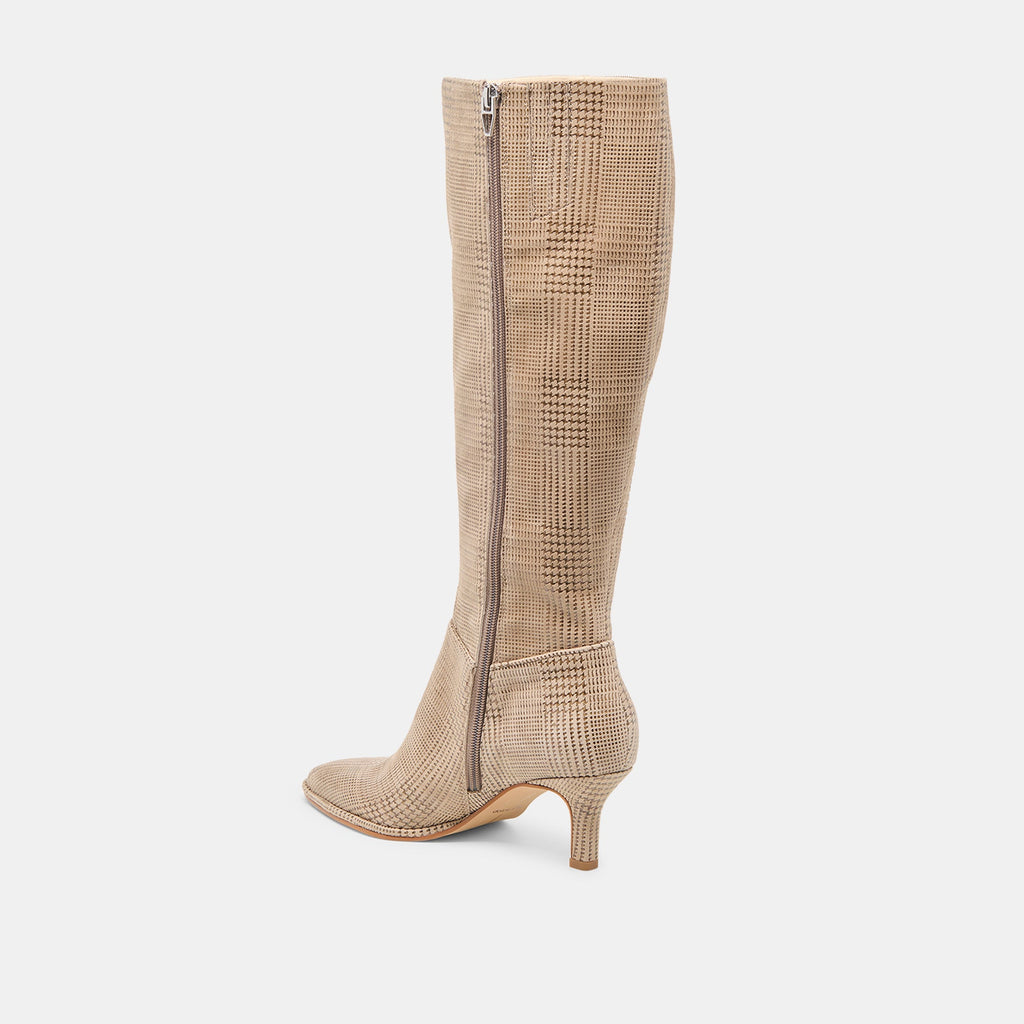 ALDY BOOTS HERRINGBONE PRINTED SUEDE