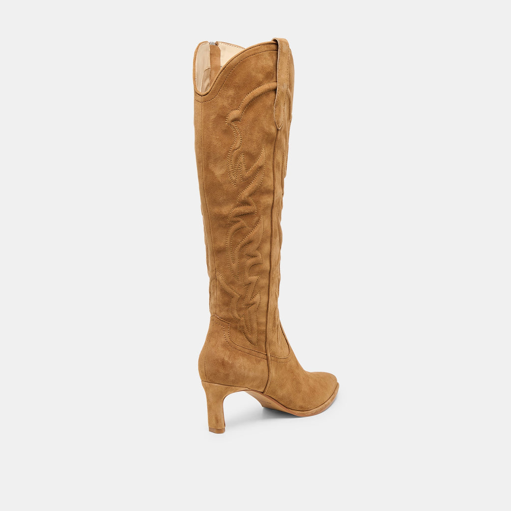 ALISA BOOTS LT BROWN SUEDE