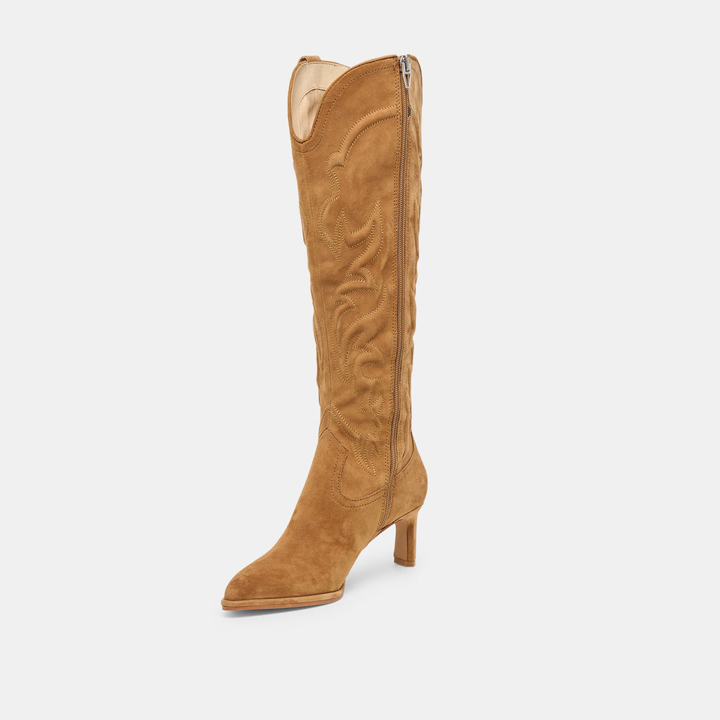 ALISA BOOTS LT BROWN SUEDE