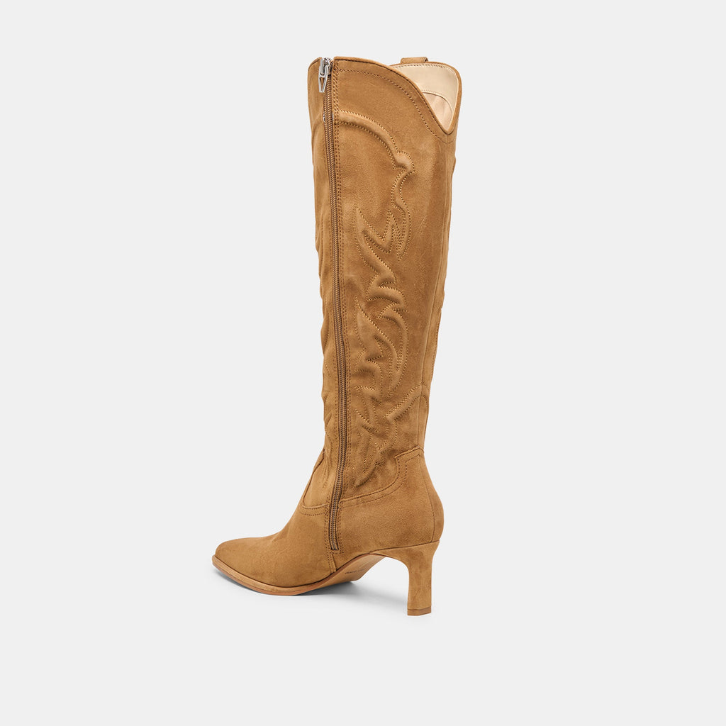 ALISA BOOTS LT BROWN SUEDE