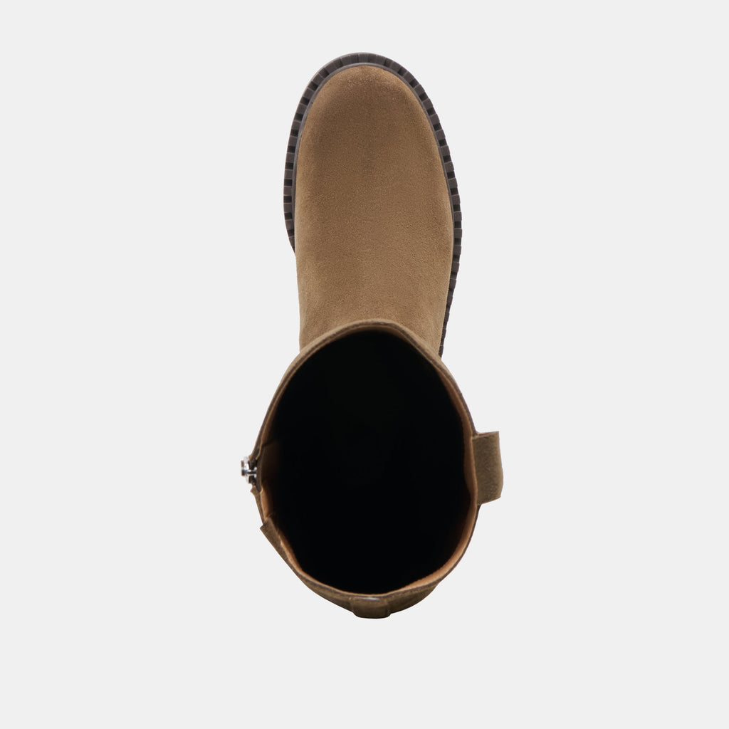 GLORY H2O WIDE CALF BOOTS OLIVE SUEDE
