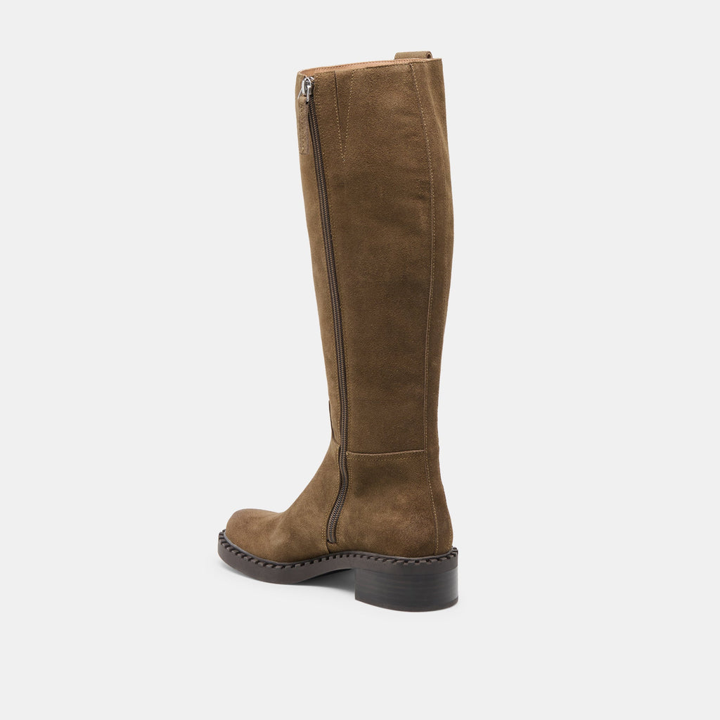 GLORY H2O WIDE CALF BOOTS OLIVE SUEDE