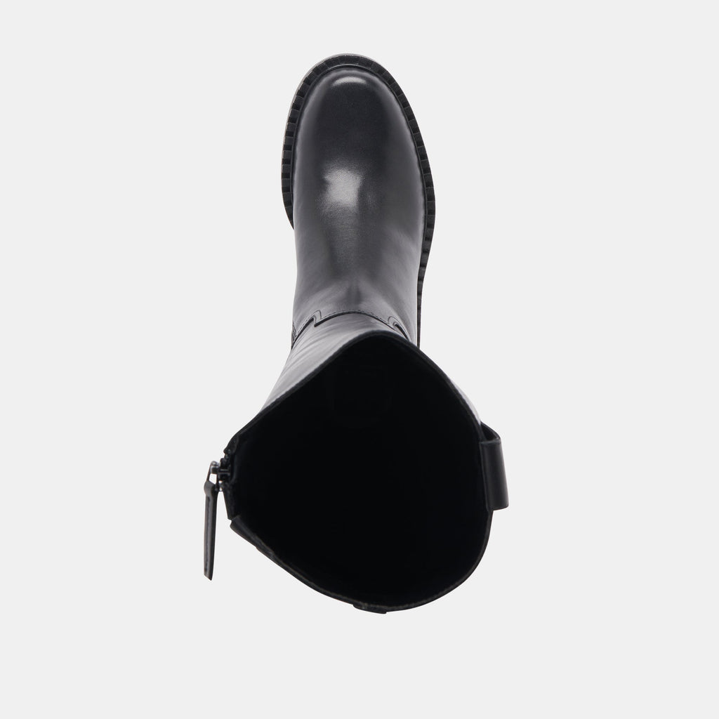 GLORY H2O EXTRA WIDE CALF BOOTS BLACK LEATHER