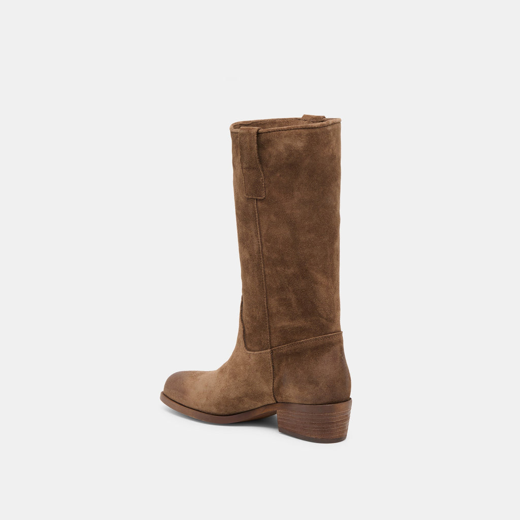 ROMIE BOOTS CHOCOLATE SUEDE