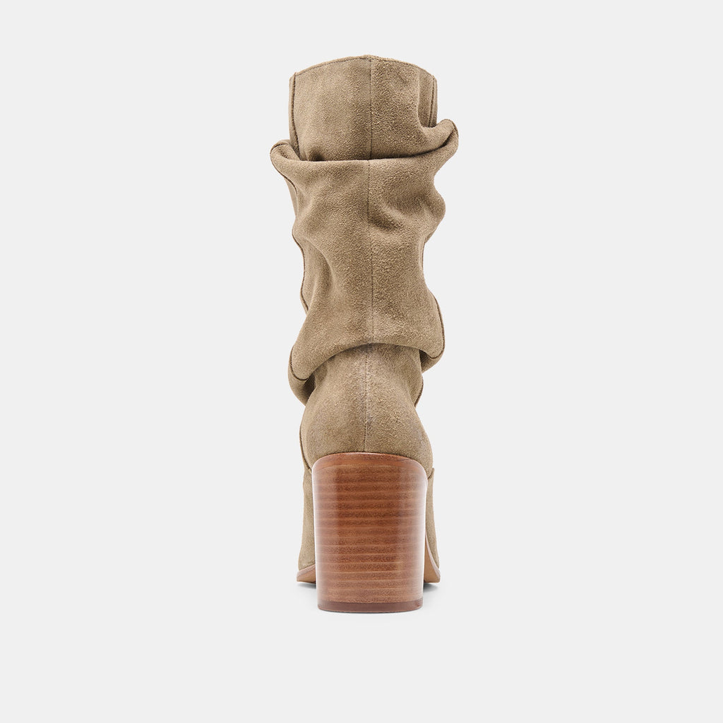 TALINA WIDE CALF BOOTS OLIVE SUEDE