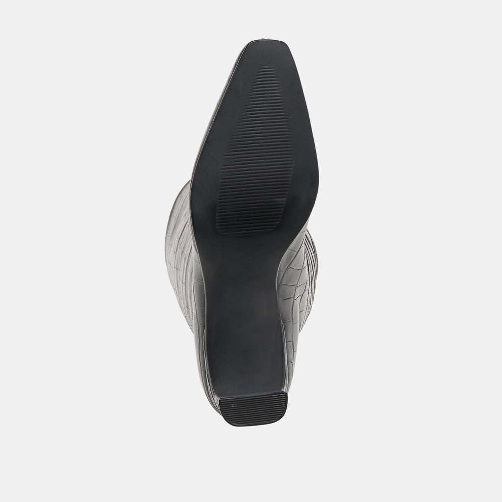 TRIXI BOOTS NOIR CROCO EMBOSSED LEATHER