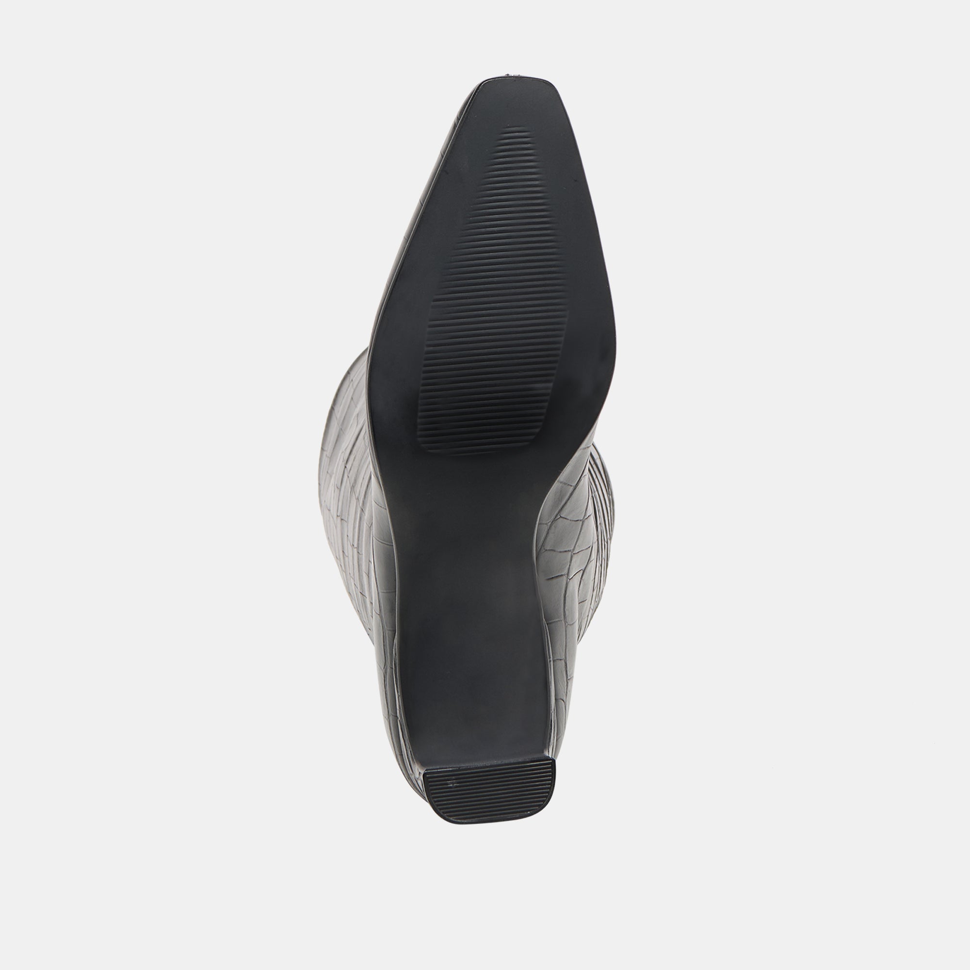 TRIXI BOOTS NOIR CROCO EMBOSSED LEATHER