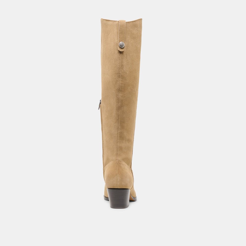 VIRONA H2O WIDE CALF BOOTS DK TAUPE SUEDE