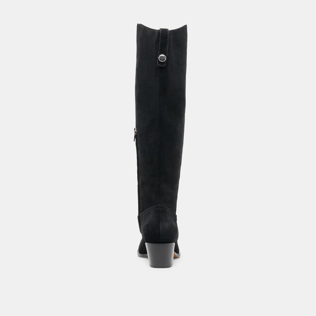 VIRONA H2O WIDE CALF BOOTS ONYX SUEDE