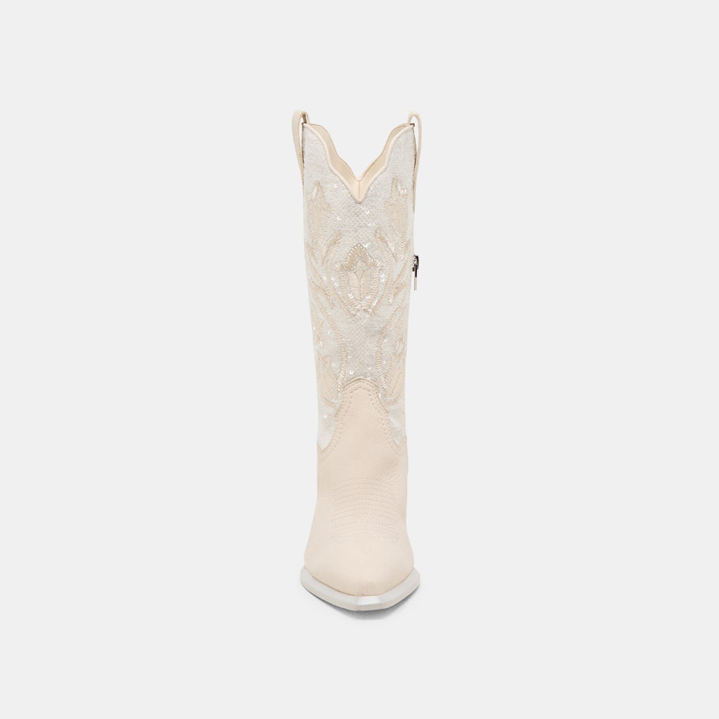 VORAH PEARL BOOTS CREME SEQUIN