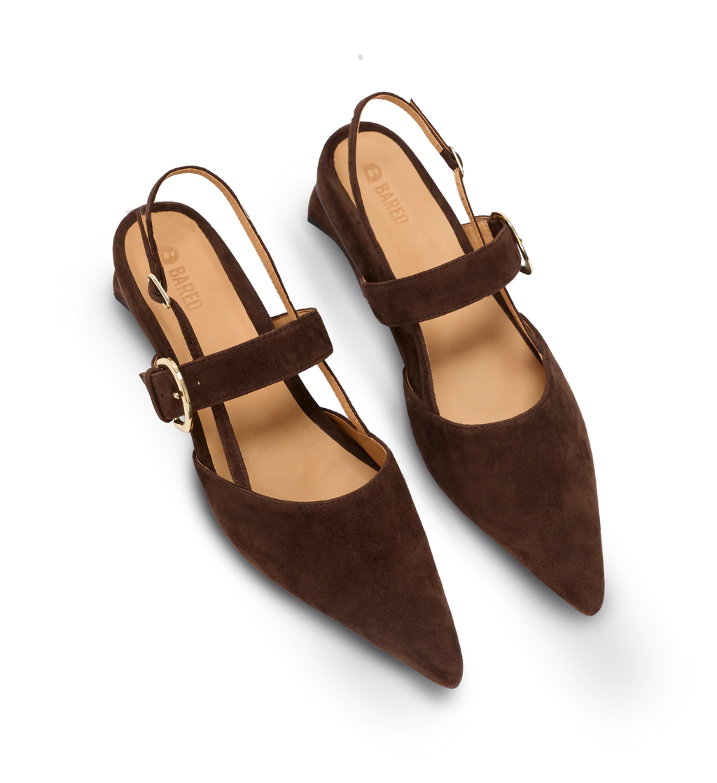 Eider Espresso Brown Suede Flats