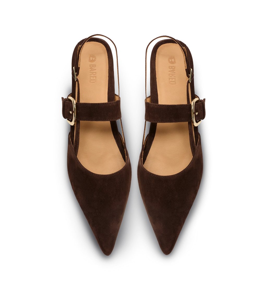 Eider Espresso Brown Suede Flats