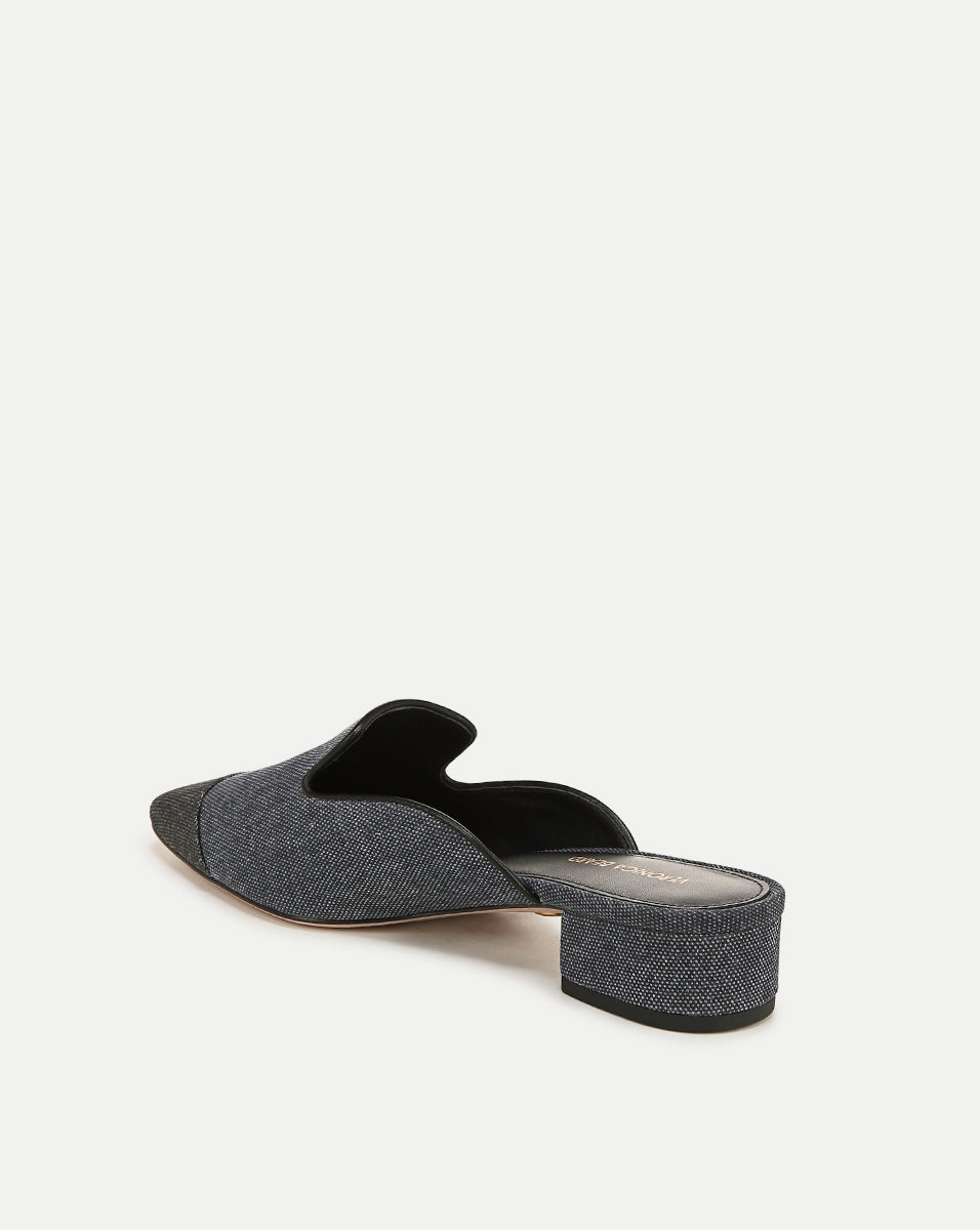 Cecile Denim Cap-Toe Mule