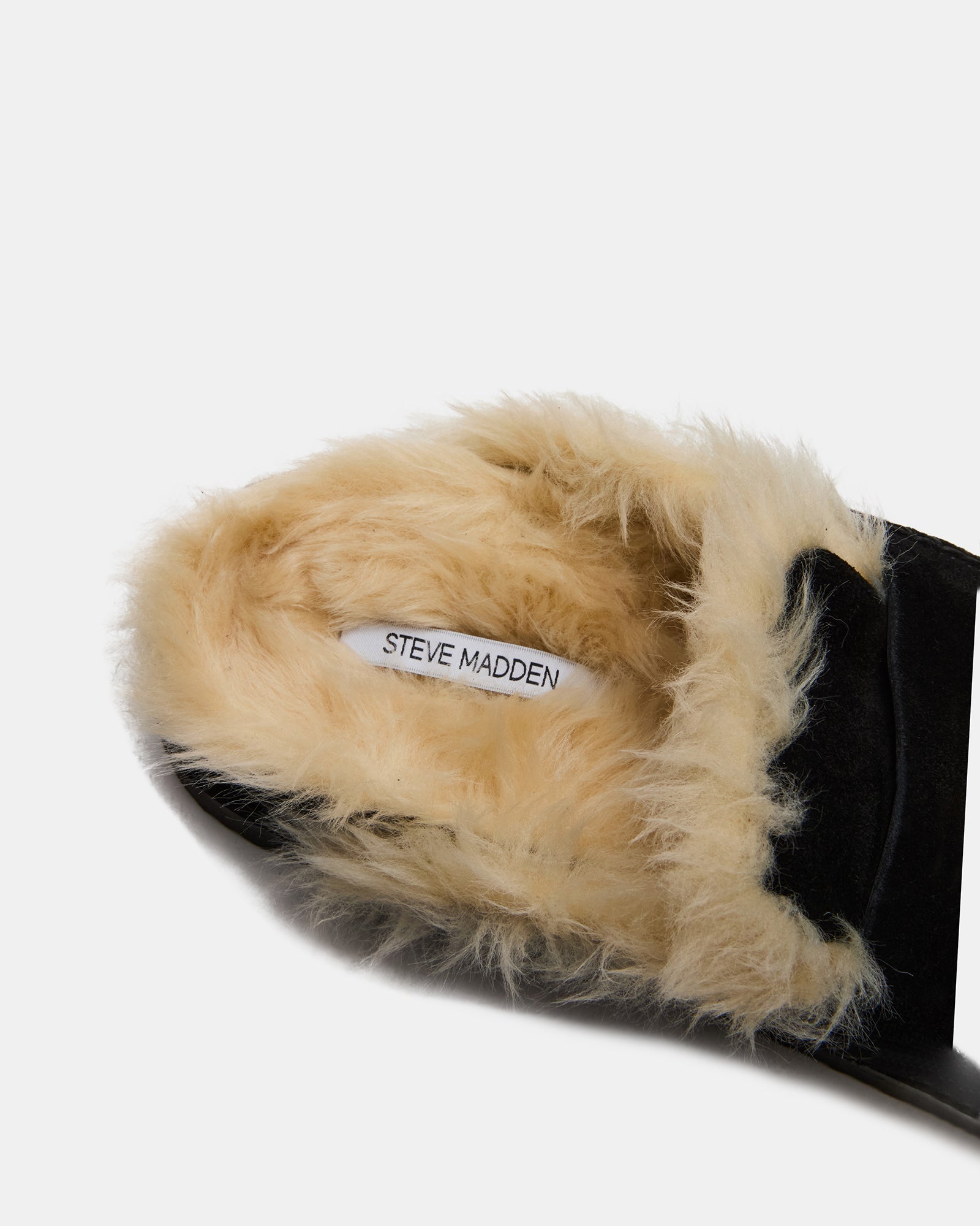 Tobin Faux Fur Black Suede