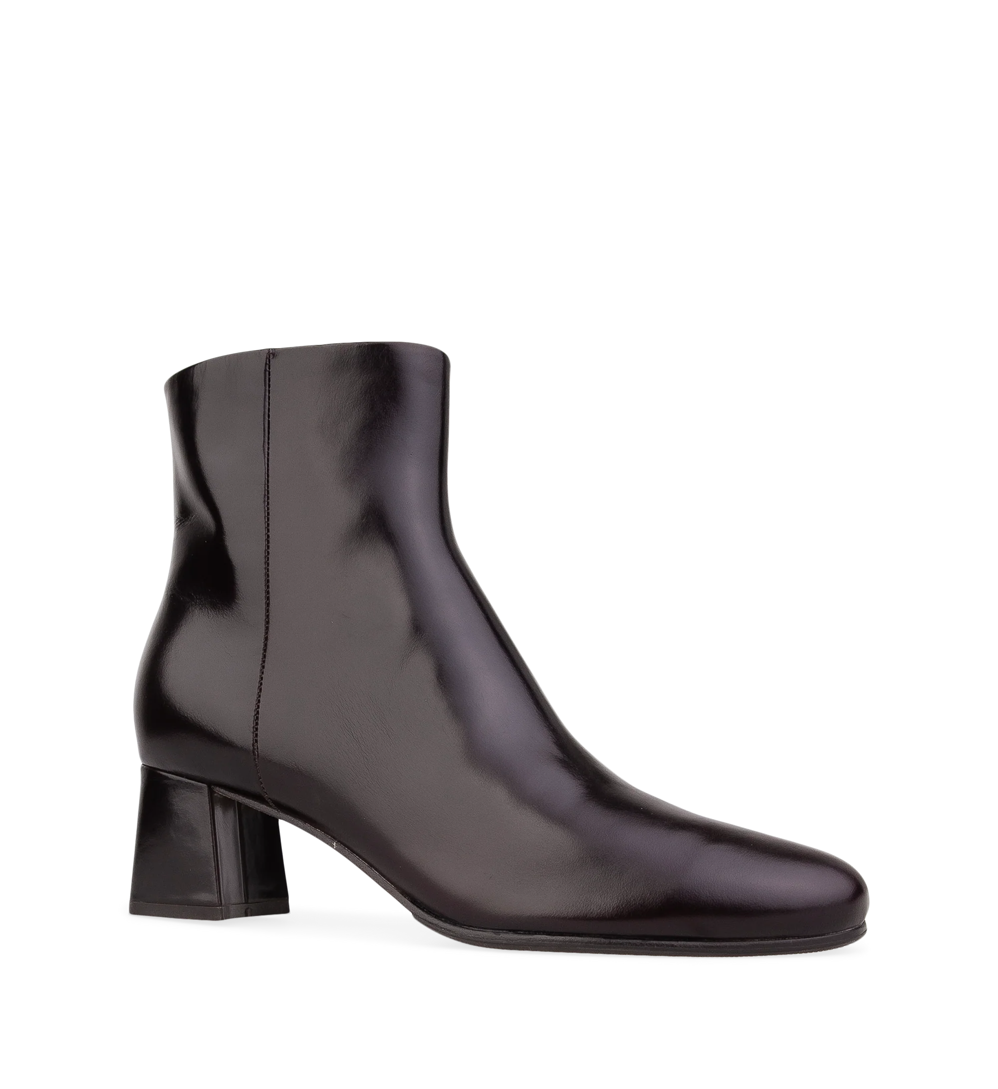 Tachuri Dark Oak Boxed Leather Ankle Boots