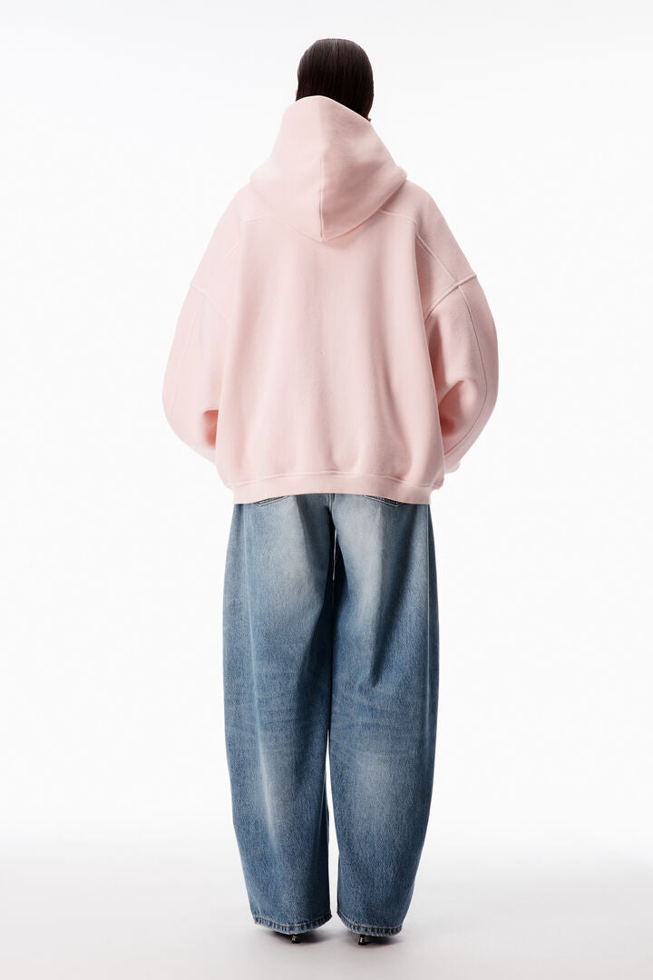 all-over crystal zip up hoodie